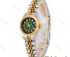 ساعت رولکس زنانه دورنگ طلایی صفحه سبز مشکی Rolex-4833-L