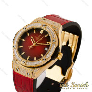 ساعت هابلوت زنانه طلایی قرمز نگین دار Hublot-5227-L