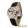 ساعت کارتیه بالن بلو زنانه فول نگین سیلور بند چرم Cartier-5264-L