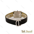 ساعت کارتیه تانک زنانه سیلور بند چرم مشکی Cartier-5268-L