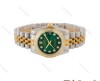ساعت رولکس زنانه دورنگ طلایی دورنگین صفحه سبز Rolex-5303-L
