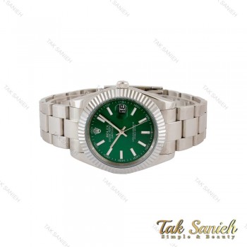 ساعت رولکس دیت جاست 2 مردانه سیلور صفحه سبز اویستری Rolex-5357-G