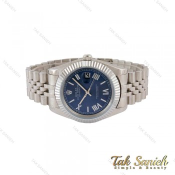ساعت رولکس دیت جاست 2 مردانه سیلور صفحه آبی ایندکس رومی جوبیلی Rolex-5358-G