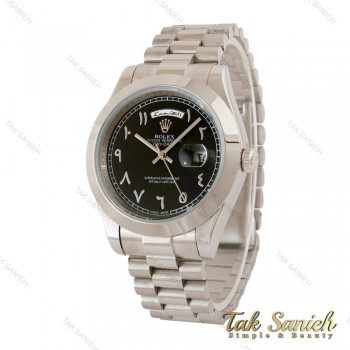 ساعت رولکس دی دیت مردانه سیلور صفحه مشکی ایندکس عربی Rolex-5360-G