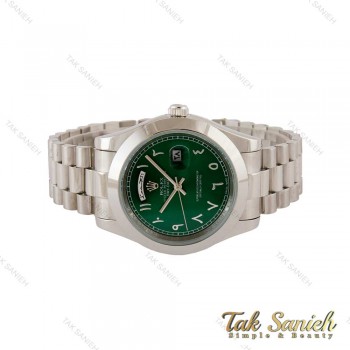 ساعت رولکس دی دیت مردانه سیلور صفحه سبز عربی Rolex-5362-G