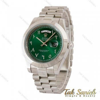 ساعت رولکس دی دیت مردانه سیلور صفحه سبز عربی Rolex-5362-G