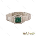 ساعت کارتیر سانتوس زنانه تمام استیل صفحه سبز Cartier-5391-L