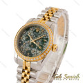 ساعت رولکس زنانه دورنگین صفحه سبز نگینی Rolex-5404-L