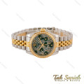 ساعت رولکس زنانه دورنگین صفحه سبز نگینی Rolex-5404-L