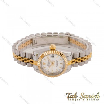 ساعت رولکس زنانه طلایی نقره ای خطی اسمال Rolex-4728-L