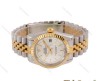 ساعت رولکس مردانه دورنگ طلایی خطی صفحه نقره ای Rolex-4729-G