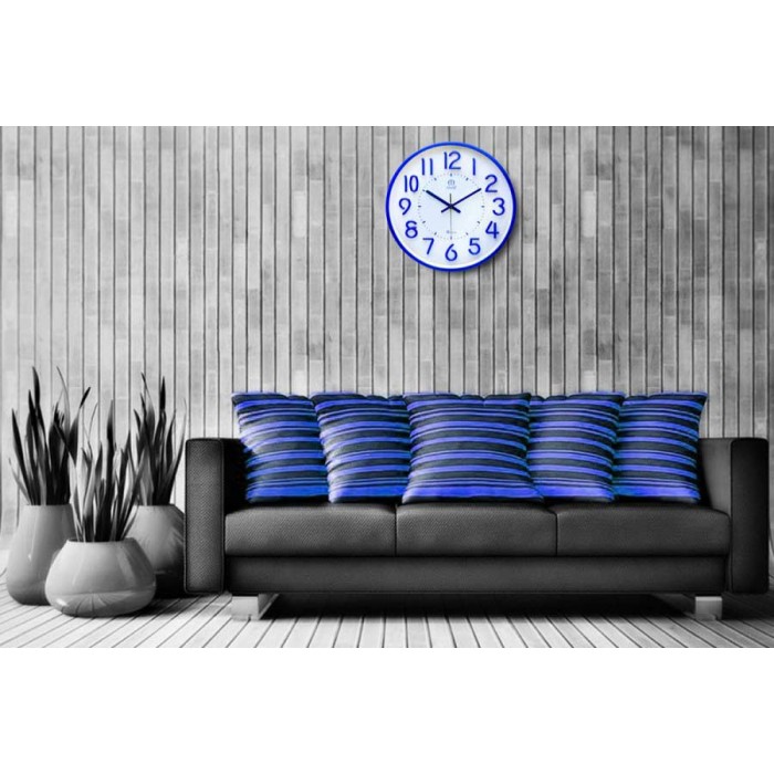 ساعت دیواری مارال اعداد برجسته آبی رنگ Maral-4753-11-W