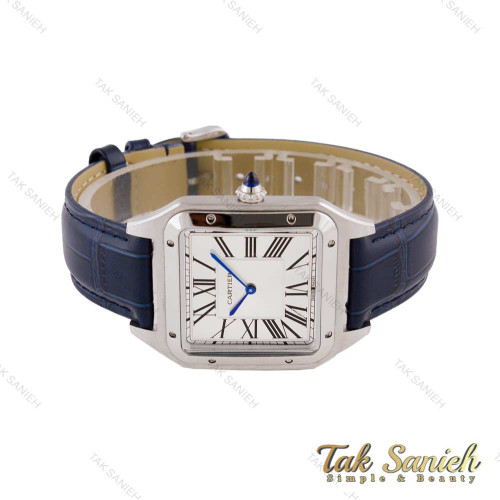 ساعت کارتیه سانتوس دومونت مردانه سیلور سرمه ای Cartier-5549-G