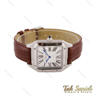 ساعت کارتیه سانتوس دومونت مردانه سیلور قهوه ای Cartier-5552-G