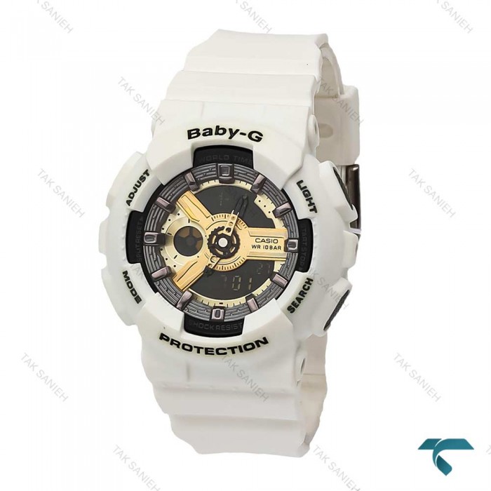 ساعت بیبی جی BA110 زنانه سفید صفحه طلایی G-Shock-5837-G