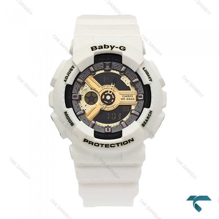 ساعت بیبی جی BA110 زنانه سفید صفحه طلایی G-Shock-5837-G