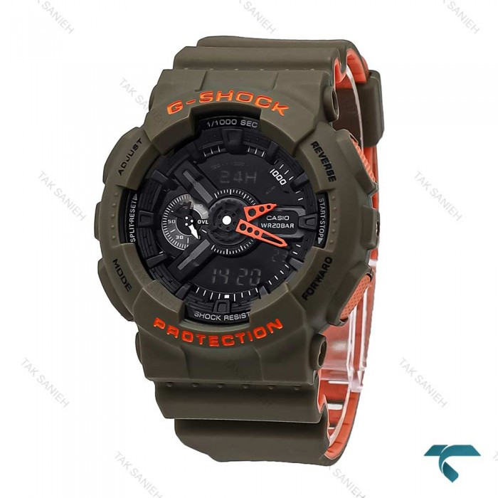 ساعت جی شاک GA110GB مردانه سبز نارنجی G-Shock-5839-G