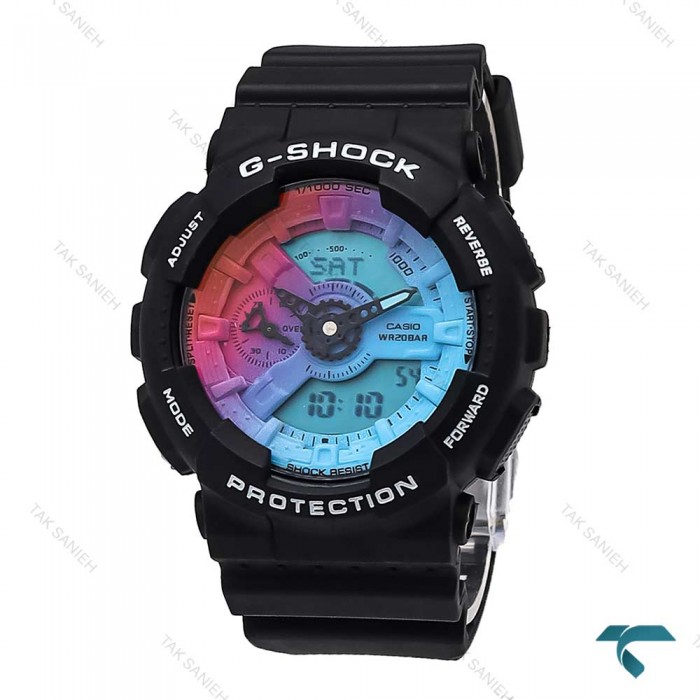 ساعت جی شاک GA110GB مردانه مشکی صفحه هفت رنگ G-Shock-5849-G