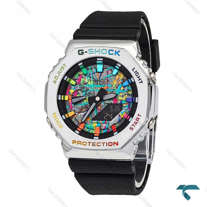 ساعت جی شاک GM2100 مردانه سیلور مشکی آبرنگ Casio-5868-G