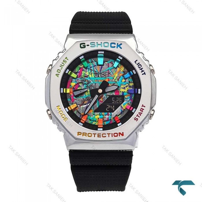 ساعت جی شاک GM2100 مردانه سیلور مشکی آبرنگ Casio-5868-G