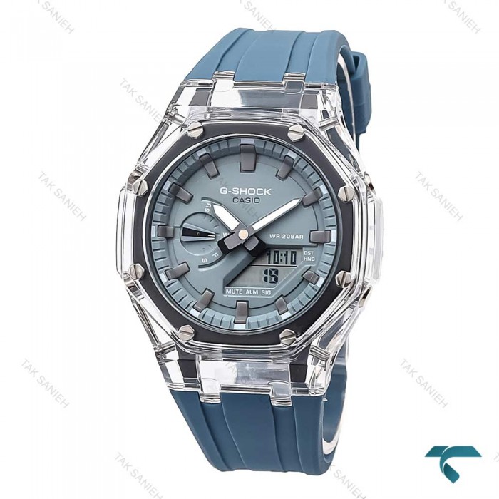 ساعت جی شاک GA2100 مردانه شیشه ای طوسی Casio-5877-G