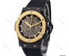 ساعت مردانه هابلوت سه موتوره مشکی طلایی اسکلتون Hublot-5906-L