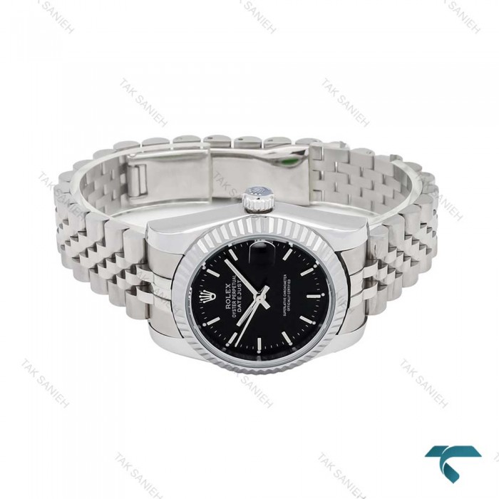 رولکس زنانه استیل صفحه مشکی ایندکس خطی متوسط Rolex-5912-G