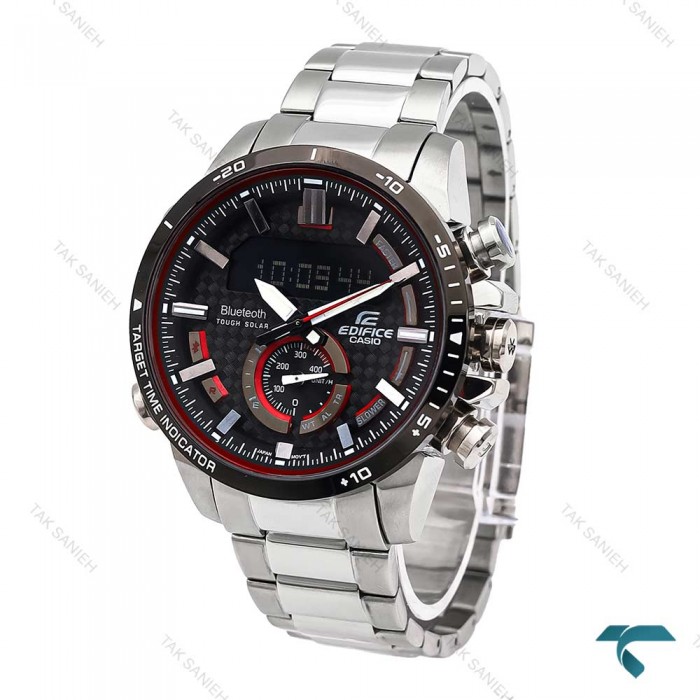 کاسیو ادیفایس ECB800 مردانه استیل صفحه مشکی قرمز Casio-5914-G