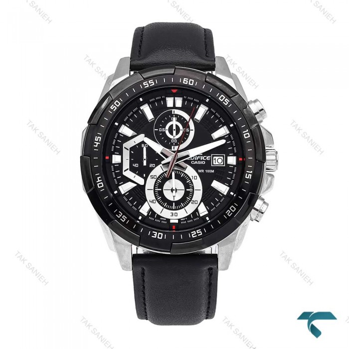 ساعت ادیفایس کاسیو EFR539 مردانه چرمی سیلور مشکی Casio-5937-G