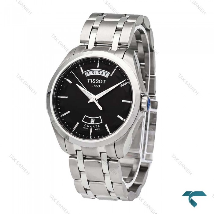 تیسوت مردانه 1853 دو تقویم استیل صفحه مشکی Tissot-5946-G