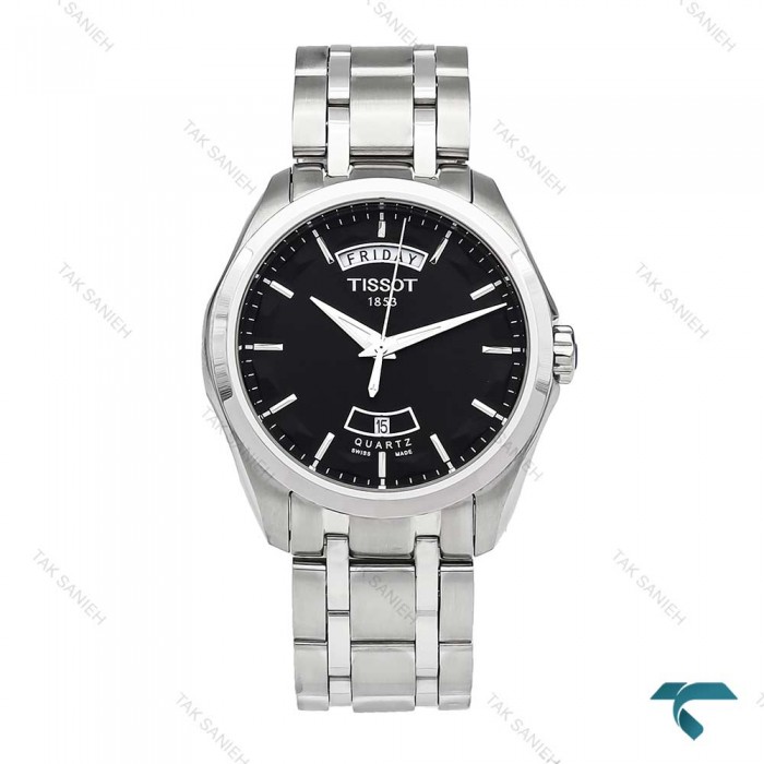 تیسوت مردانه 1853 دو تقویم استیل صفحه مشکی Tissot-5946-G