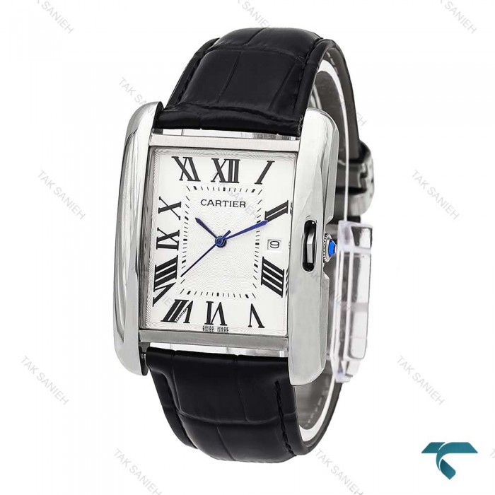 ساعت مچی کارتیه مردانه بند چرم مشکی Cartier-5957-G