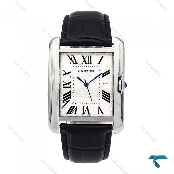 ساعت مچی کارتیه مردانه بند چرم مشکی Cartier-5957-G