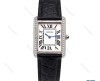 ساعت کارتیر تانک زنانه بند چرم مشکی دورنگین Cartier-5959-L