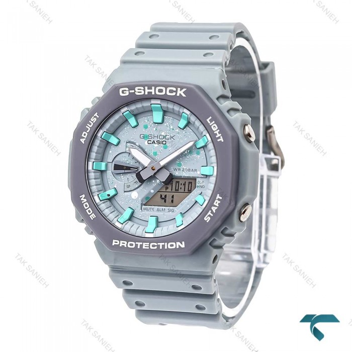 کاسیو جیشاک GA2100 مردانه طوسی صفحه آبرنگ Casio-5983-G