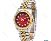 رولکس زنانه دورنگ طلایی صفحه قرمز مدیوم Rolex-5978-M-L