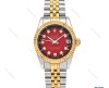 رولکس زنانه دورنگ طلایی صفحه قرمز مدیوم Rolex-5978-M-L