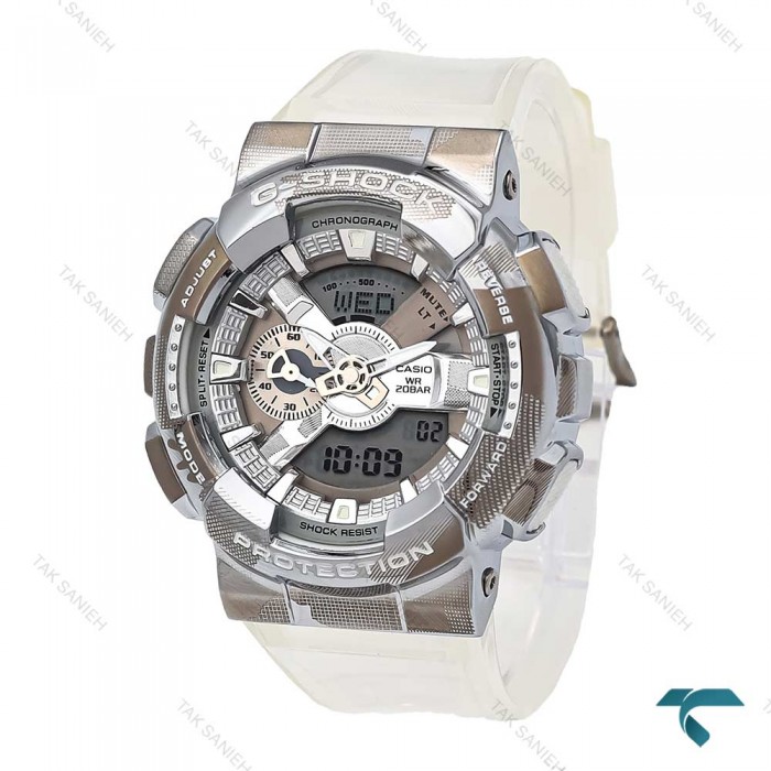 ساعت کاسیو جی شاک GM110H مردانه سیلور سفید Casio-6023-G