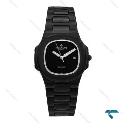 ساعت زنانه پتک فیلیپ Nautilus تمام مشکی صفحه مهندسی Patek-6060-L