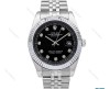 رولکس دیت جاست 2 مردانه استیل صفحه مشکی ایندکس نگین ROLEX-6063-G