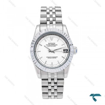 ساعت رولکس زنانه تمام سیلور ایندکس خطی مدیوم Rolex-6068-L