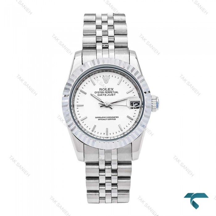 ساعت رولکس زنانه تمام سیلور ایندکس خطی مدیوم Rolex-6068-L