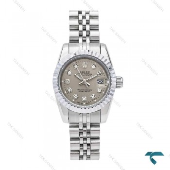 ساعت رولکس زنانه سیلور صفحه طوسی اسمال Rolex-6069-L