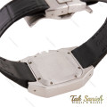 ساعت کارتیر سانتوس 100 زنانه سیلور مشکی بند چرم Cartier-5594-L