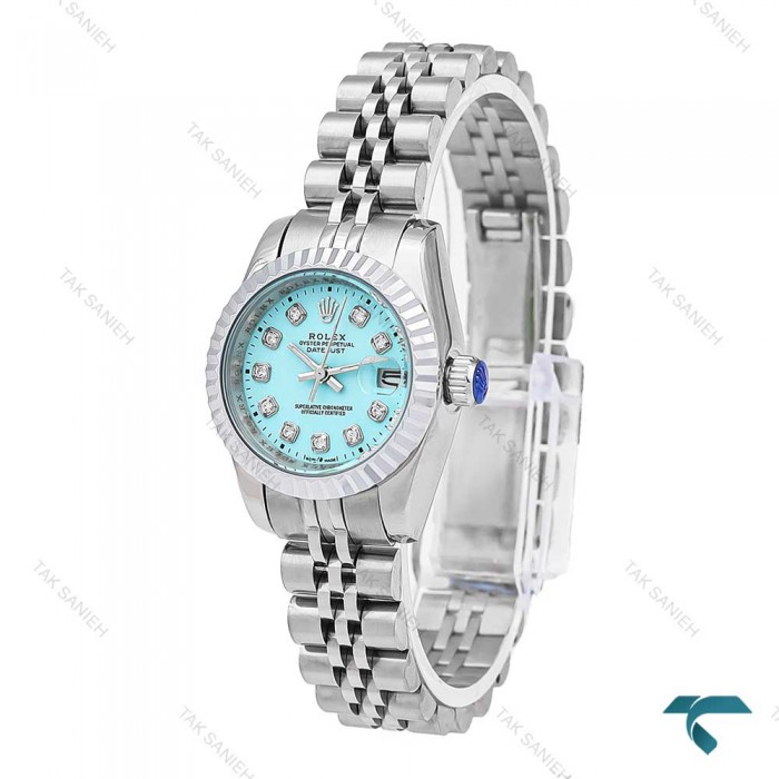 ساعت رولکس زنانه سیلور صفحه تیفانی اسمال Rolex-6087-L