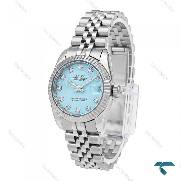 رولکس زنانه سیلور صفحه تیفانی مدیوم Rolex-6088-L