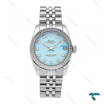 رولکس زنانه سیلور صفحه تیفانی مدیوم Rolex-6088-L