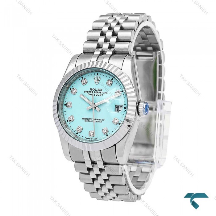 رولکس دیت جاست مردانه سیلور صفحه تیفانی Rolex-6089-G