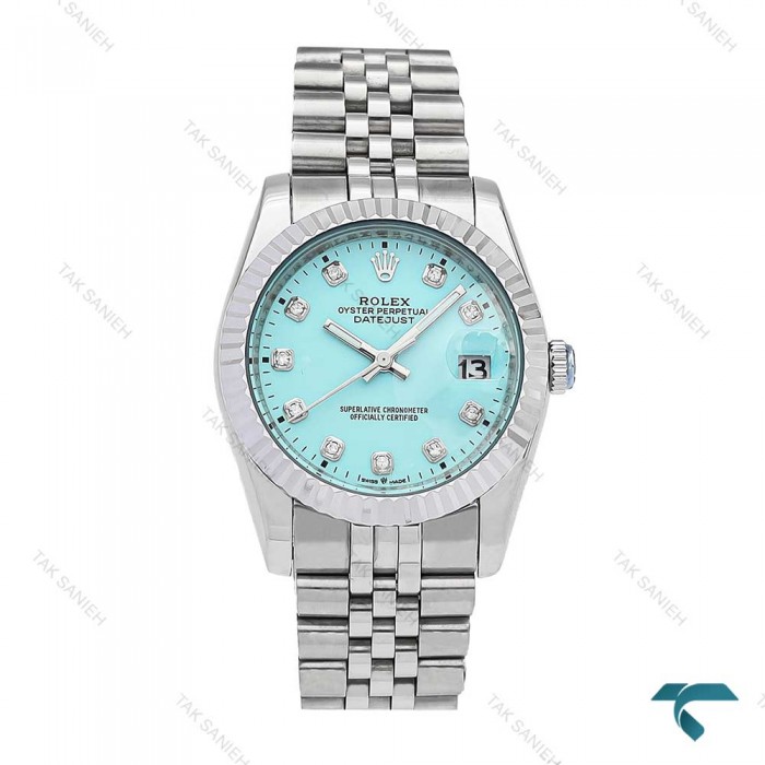 رولکس دیت جاست مردانه سیلور صفحه تیفانی Rolex-6089-G