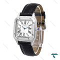 ساعت کارتیه سانتوس دومونت سیلور مشکی مدیوم Cartier-6096-G